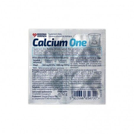  Rodzina Zdrowia, Calcium One, 12 tabletek musujących 