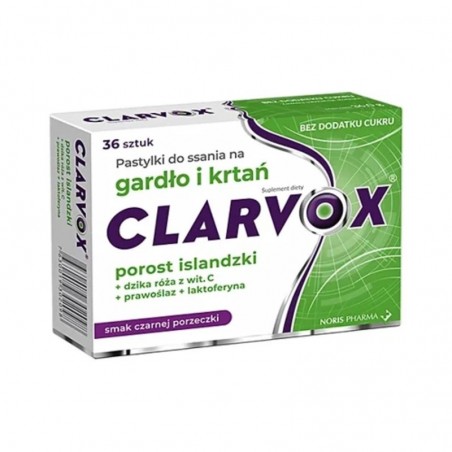  Clarvox, Smak czarnej porzeczki, 36 pastylek do ssania 