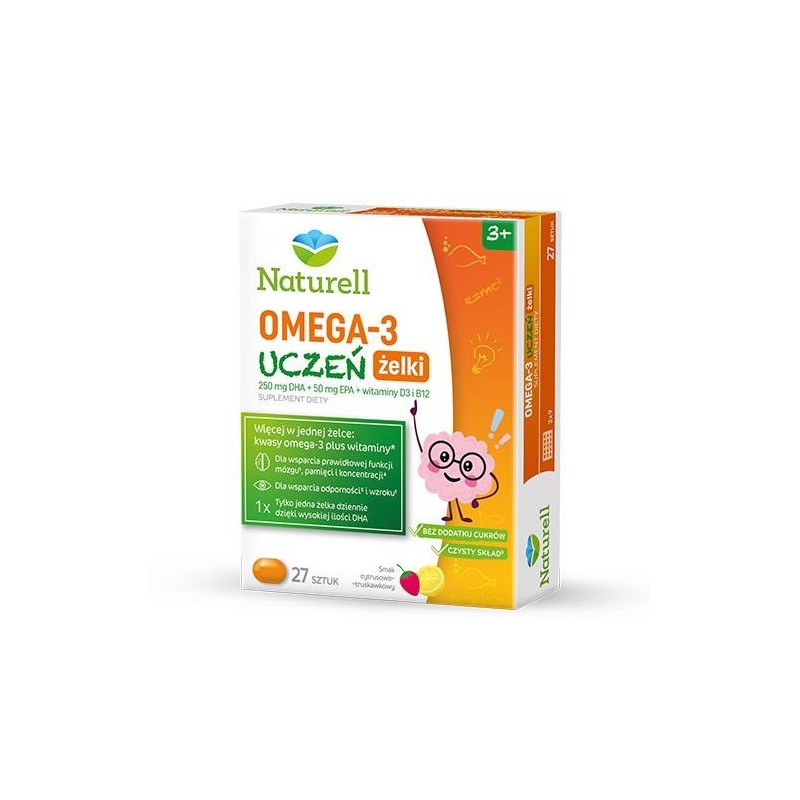 Naturell Omega-3 | Uczeń | Żelki | 1 opakowanie - 27 sztuk 