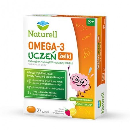 Naturell Omega-3 | Uczeń | Żelki | 1 opakowanie - 27 sztuk