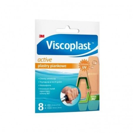  VISCOPLAST ACTIVE Plastry piankowe, 8 sztuk 
