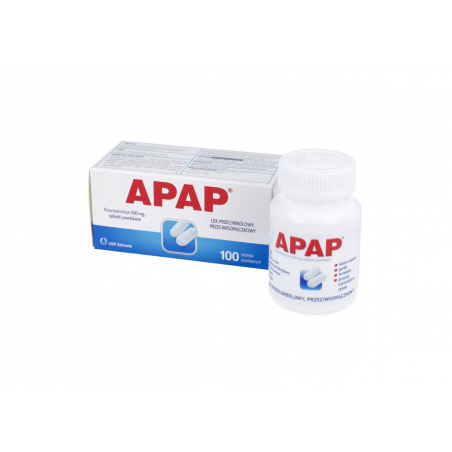 Apap 500 mg. 100 tabletek