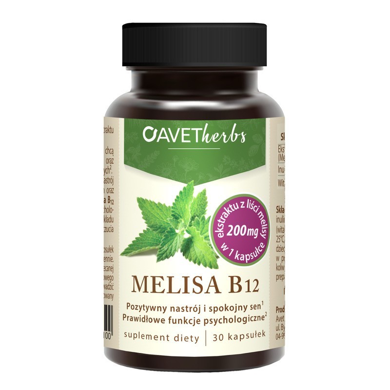 Avet Herbs Melisa B12, 30 kapsułek 