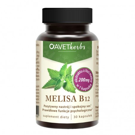Avet Herbs Melisa B12, 30 kapsułek