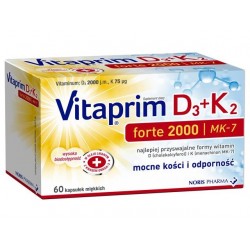 Vitaprim D3 + K2 |Forte 2000 | MK-7 | 60 kapsułek miękkich