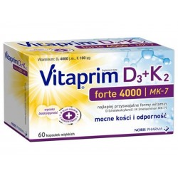 Vitaprim D3 + K2 FORTE 4000  MK-7, 60 kapsułek miękkich