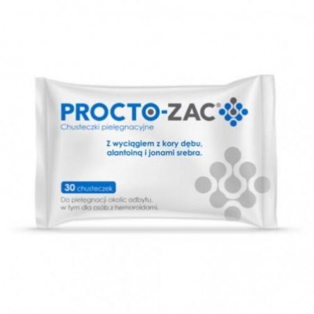 Procto-Zac Chusteczki pielęgnacyjne, 1 opakowanie 30 sztuk.