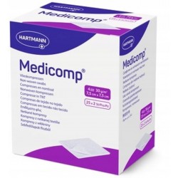 MEDICOMP 7,5cm x 7,5cm kompresy jałowe, 50 sztuk