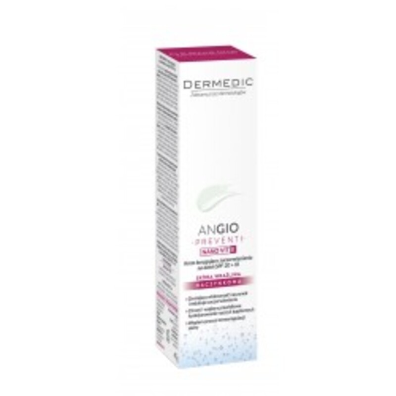 Dermedic Angio preventi nano vit E krem korygujący zaczerwienienia na dzień SPF20 + IR, 40 g 