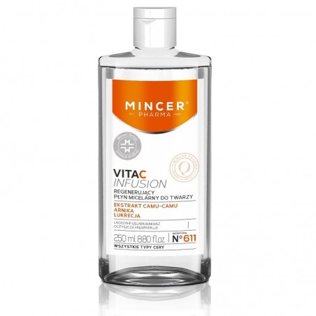Mincer Pharma Vita C Infusion regenerujący płyn micelarny do twarzy, 250 ml
