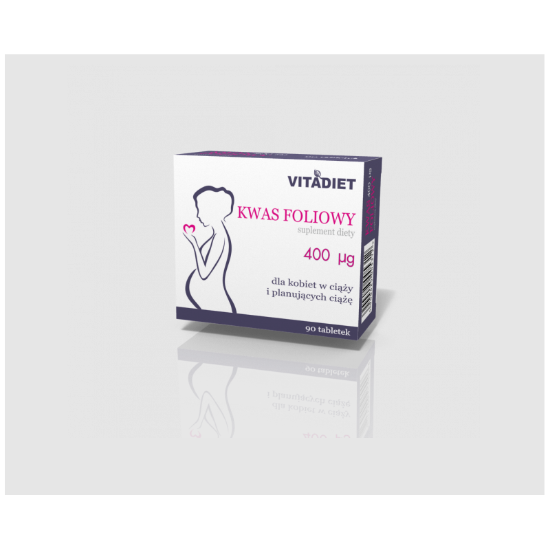 VITADIET | Kwas foliowy 0,4 mg | 90 tabletek 
