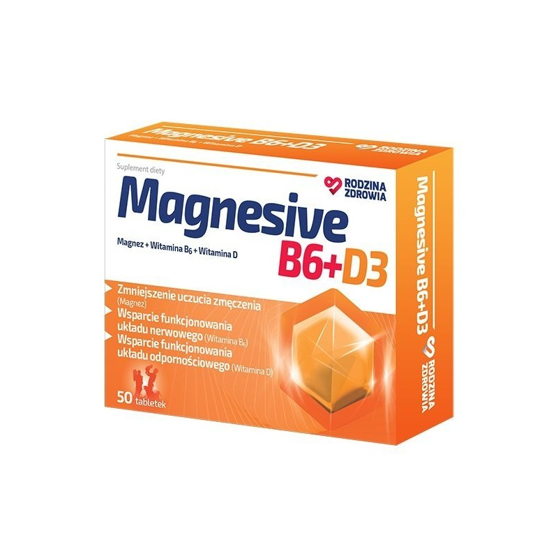 Rodzina Zdrowia | Magnesive B6+D3 | 50 tabletek 