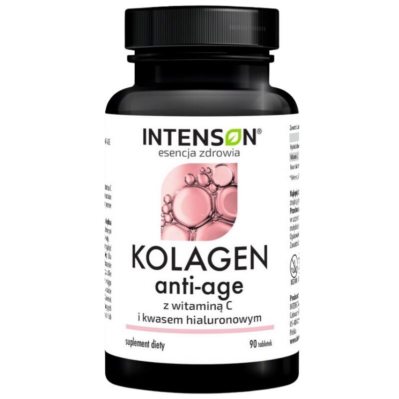 Intenson | Kolagen Anti-Age z witaminą C i kwasem hialuronowym | 90 tabletek 