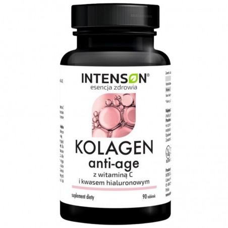 Intenson | Kolagen Anti-Age z witaminą C i kwasem hialuronowym | 90 tabletek