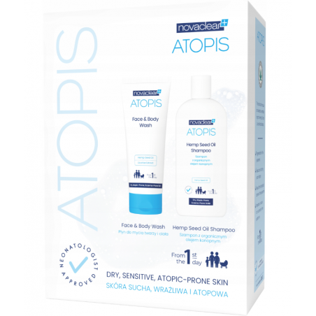 Novaclear Atopis | Zestaw | Płyn do ciała i szampon do włosów Organicznym Olejem