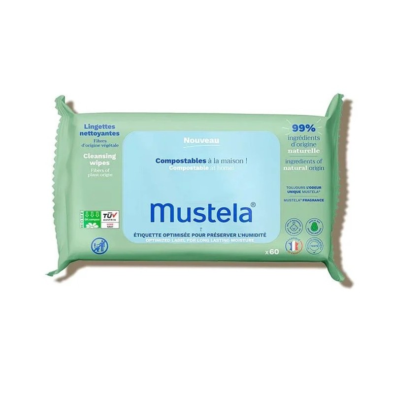 Mustela | Kompostowalne chusteczki oczyszczające 