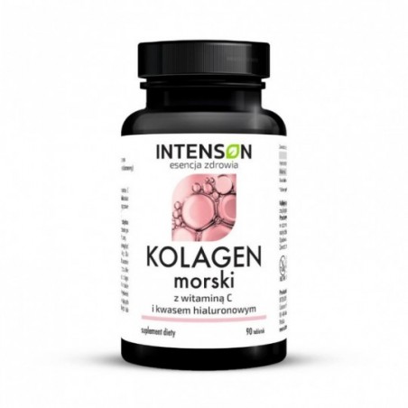 Intenson | Kolagen morski z witaminą C i kwasem hialuronowym | 90 tabletek