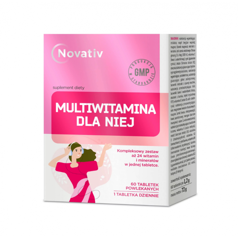 Novativ | Multiwitamina dla niej | Suplement diety | 60 tabletek powlekanych 