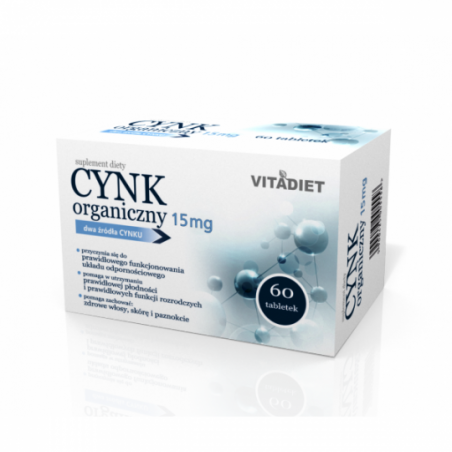 Cynk organiczny 15 mg | 60 tabletek