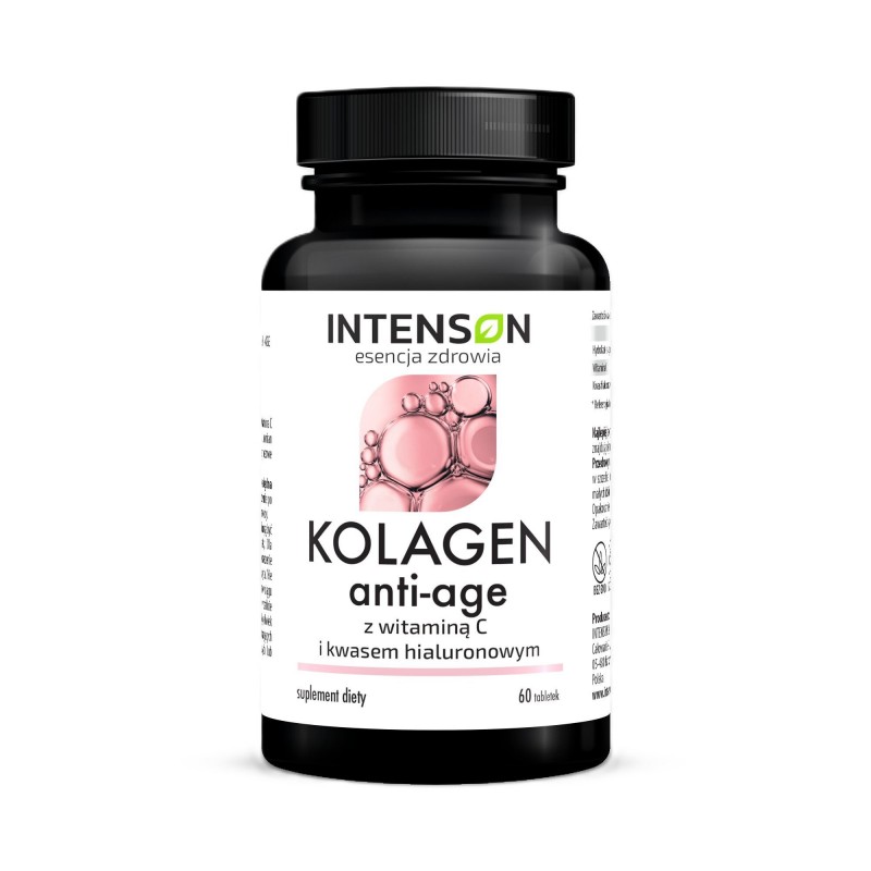 Intenson | Kolagen anti-age z witaminą C i kwasem hialuronowym | 60 tabletek 