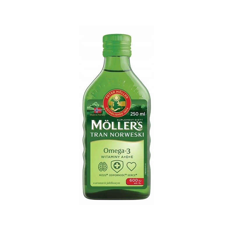 Moller's Tran norweski o aromacie jabłkowym płyn 250 ml 