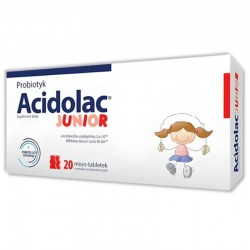 Acidolac Junior o smaku truskawkowym, 20 tabletek
