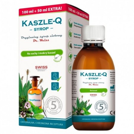 Kaszele-Q | Syrop na suchy i mokry kaszel | 150ml