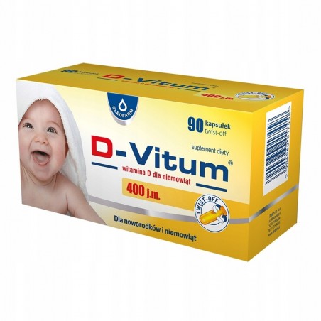 D-Vitum witamina D dla niemowląt 400 j.m., 90 kapsułek