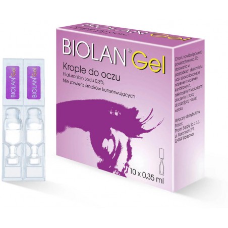 Biolan Gel 0,3% krople do oczu, 10 minimsów