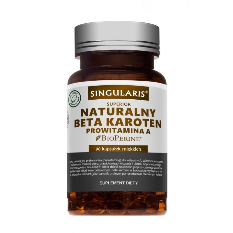 Singularis Beta Superior | Naturalny beta karoten prowitamina A | 90 kapsułekaroten naturalny prowitamina A, 90 kapsułek 