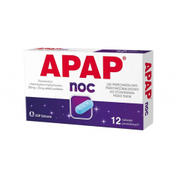 Apap Noc 500 mg + 25 mg, 12 tabletek