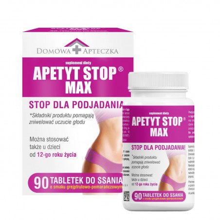 Apetyt Stop Max, smak grejpfrutowo-pomarańczowy, 90 tabletek do ssania