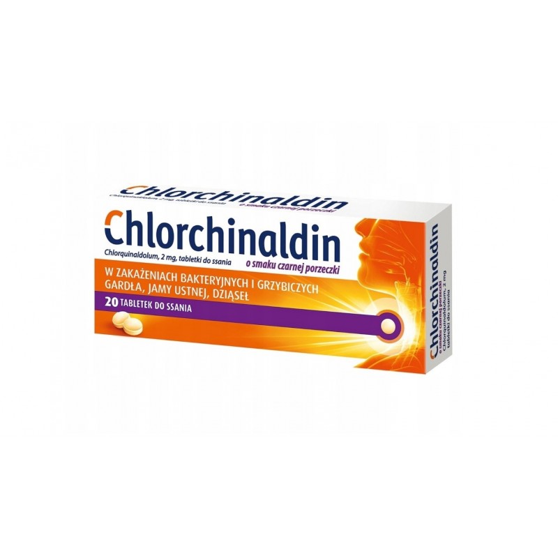 Chlorchinaldin o smaku czarnej porzeczki | 20 tabletek do ssania 