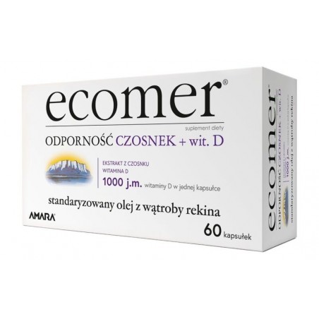  Ecomer Odporność | Czosnek + Witamina D | 60kapsułek 