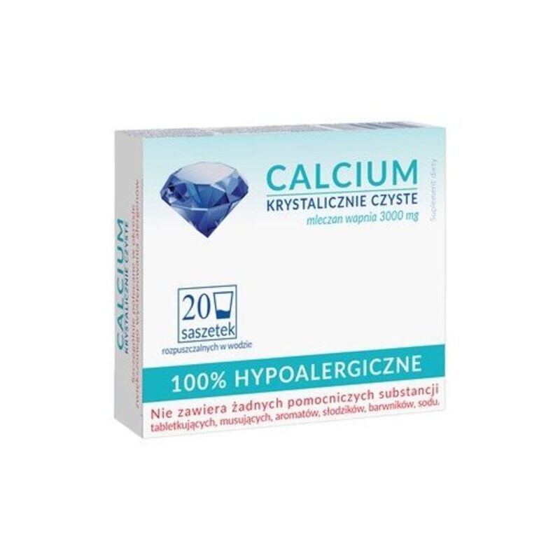 Calcium Krystalicznie Czyste | 20 saszetek rozpuszczalnyc w wodzie 