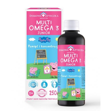  MultiOmega 3 Junior, płyn dla dzieci powyżej 3 lat, smak owoców tropikalnych, 250 ml 
