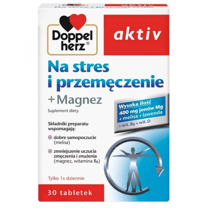 Doppelherz aktiv | Na Stres i Przemęczenie + Magnez | 30 tabletek 