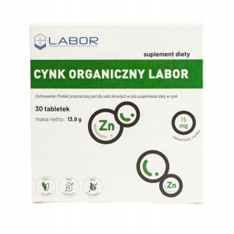 LABOR | Cynk organiczny | 30 tabletek 