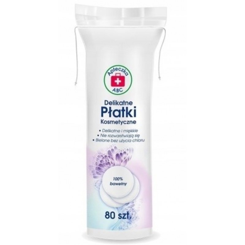 Apteczka ABC, Delikatne płatki kosmetyczne, 80 sztuk 