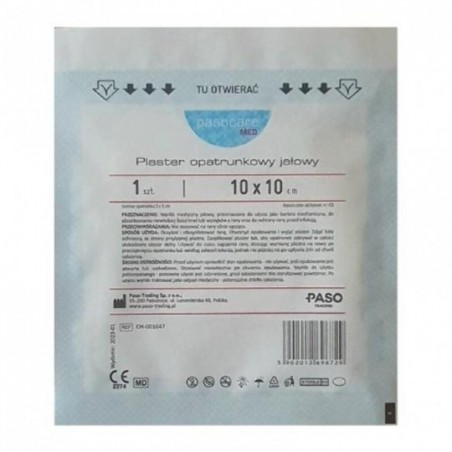  PASCOCARE MED, Plaster opatrunkowy jałowy, 10x10 cm, 1 sztuka 