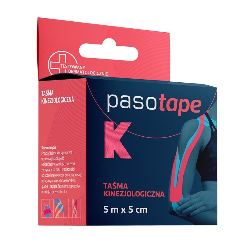 PasoTape | Taśma kinezjologiczna | 5m x 5cm | Różowy 
