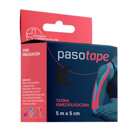  PasoTape | Taśma kinezjologiczna | 5m x 5cm | Czarny 