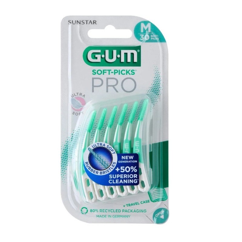 Sunstar GUM Soft-Picks PRO | Szczoteczki międzyzębowe | M - 30 sztuk 