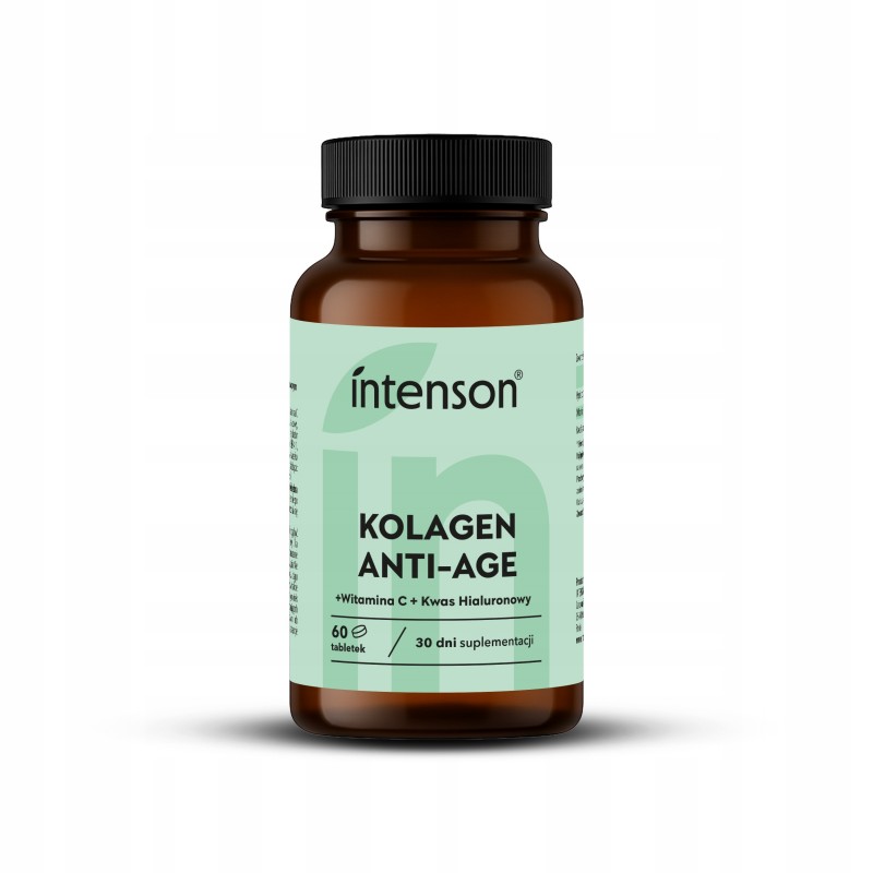 Intenson | Kolagen anti-age z witaminą C i kwasem hialuronowym | 60 tabletek 