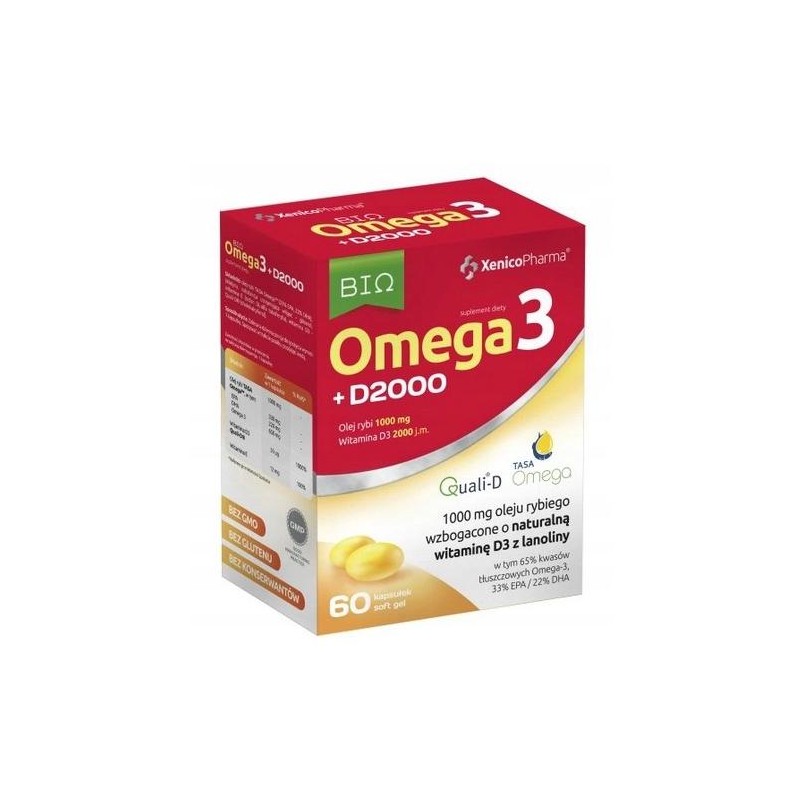 Bio Omega3 + D2000, 60 kapsułek 