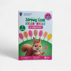 Zdrowy Lizak Mniam-Mniam, różne smaki, naklejka w środku, 7 sztuk