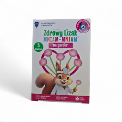 Zdrowy Lizak Mniam-mniam, smak malinowy, 4 + 1 sztuka