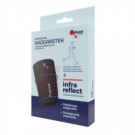  Pulsaar Active Opaska na nadgarstek z węglem bambusowym i germanem czarna S/M, 1 sztuka 