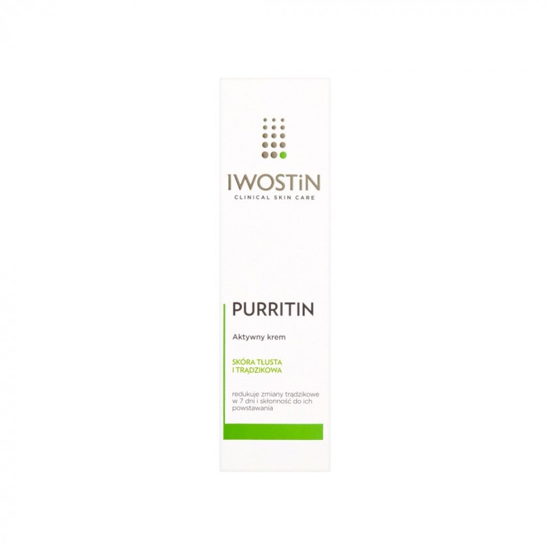 Iwostin Purritin aktywny krem na dzień eliminujący niedoskonałości, 40 ml 