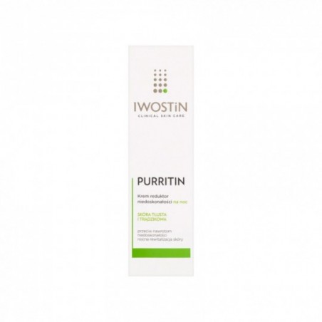 Iwostin Purritin krem redukujący niedoskonałości na noc, 40 ml